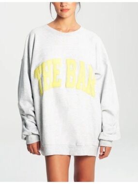 The Bar Varsity Sweatshirt in Grey & Yellow, L